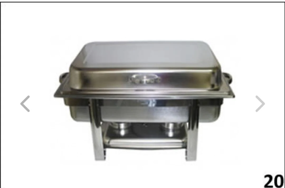 Rechaud de inox para o buffet da festa